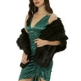 thumbnail image 4 of INSPIRE CHIC Women's Elegant Cape Shoulder Faux Fur Wedding Party Shawl M Black, 4 of 5