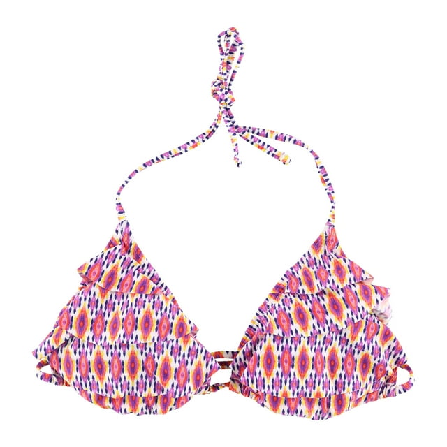 Kenneth Cole Womens Geometric Bikini Swim Top, Multicoloured, Medium