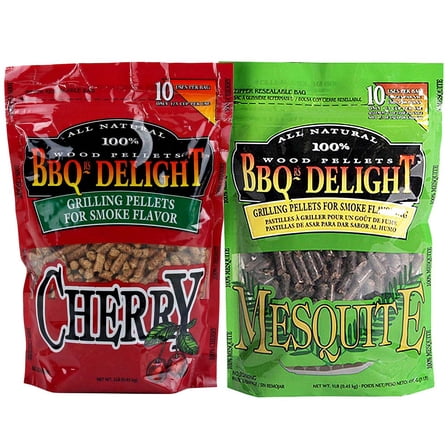 BBQr's Delight Cherry & Mesquite Natural Wood Grilling Pellets, 1lb (2 Pack)