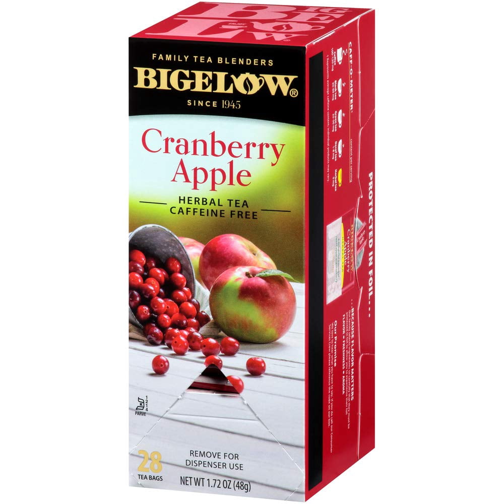 Bigelowcranberry Apple Herbal Tea Bags 28-Count Boxes (Pack Of 6) Cranberry Apple Hibiscus Flavored Herbal Tea Bags All Natural Non-Gmo