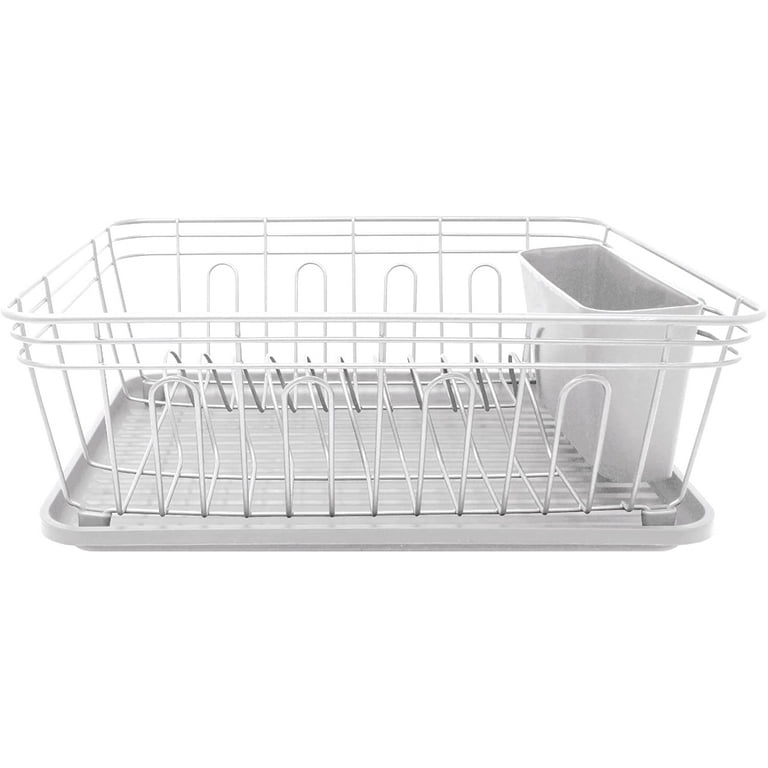 Dish Drying Rack, Dish Rack with Drainboard, Dish Rack for Counter,  Multifunctional Dish Strainer for Kitchen Counter with Drainage & Cutlery  Box - 14.25x12.6x5.5 