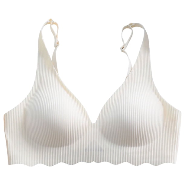 Mujeres de Color Sólido Cuatro Filas Ajustable Inalámbrico Sujetador Push-Up sin Costuras Costillas Cómodo Sujetador Diario para las Mujeres