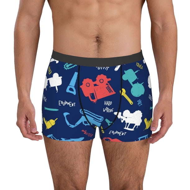 Balery Colorful Excavator Calzoncillos bóxer para hombre, ropa interior de algodón suave y transpirable con cinturilla de nailon-X-Large