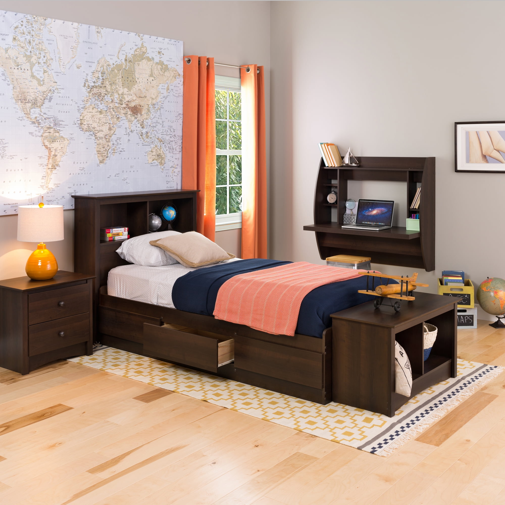 Extra long twin platform bed with storage discount