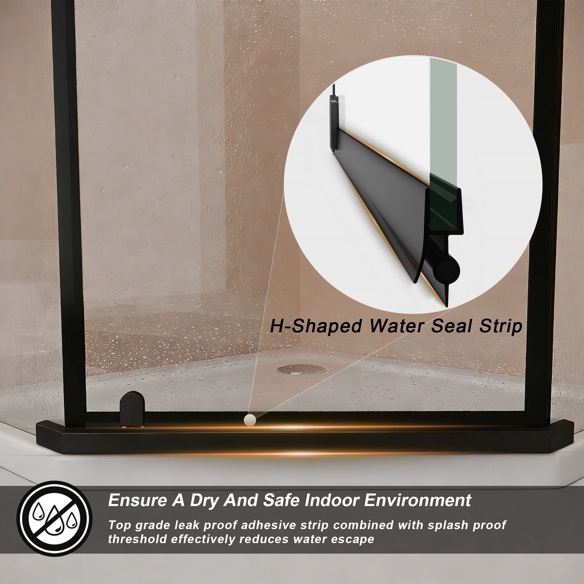 Leumius Pivot Shower Door,36"*36"*72" Frameless Pivot Shower Door with 1/4" Tempered Glass,Neo-Angle Neo-Angle Pivot Shower Enclosure for Bathroom Shower,Matte Black