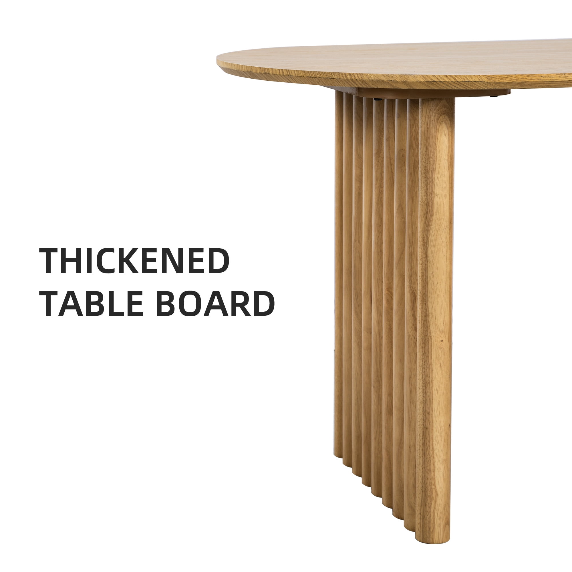 MAYEERTY 31x16 Modern Oval Extendable Dining Table with metal leg,Brown