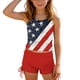 thumbnail image 3 of Odeerbi Niñas Día de La Independencia Traje de Baño de 2 Piezas Patriotic Tank Top Con Sostén Pad & Boyshort Bottom Baño Seco Rápido, 3 of 9