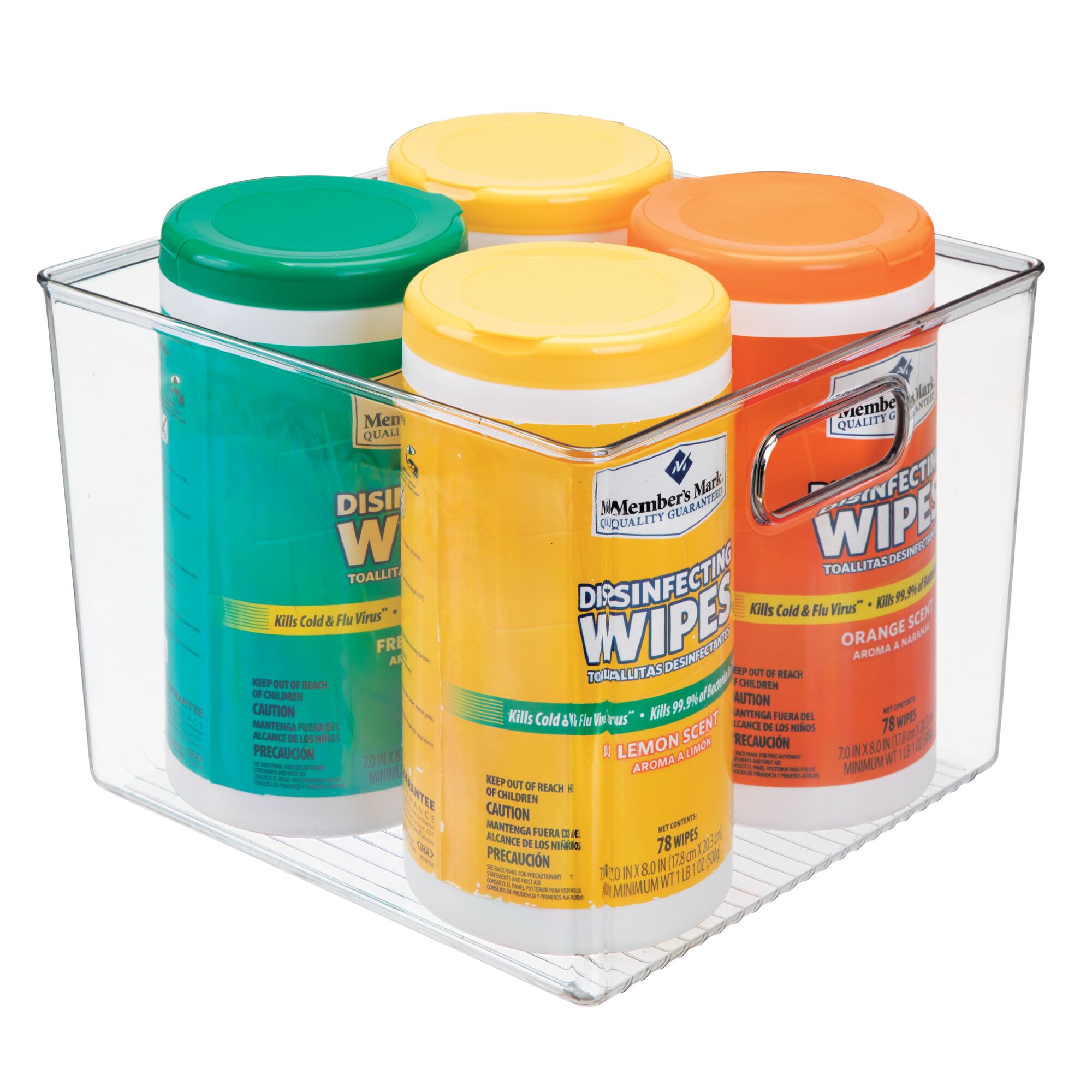 mDesign Plastic Kitchen Pantry Storage Organizer Bin with Handles, 8 Pack, Clear