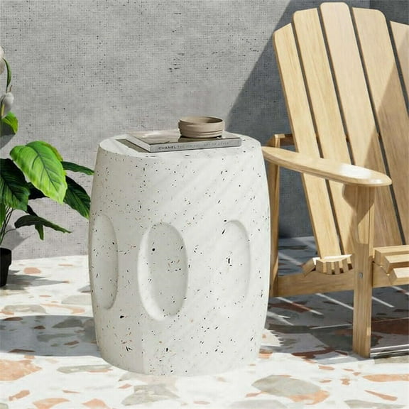 Indoor/Outdoor Accent Table Side End Table for Patio Backyard Concrete Garden Stool