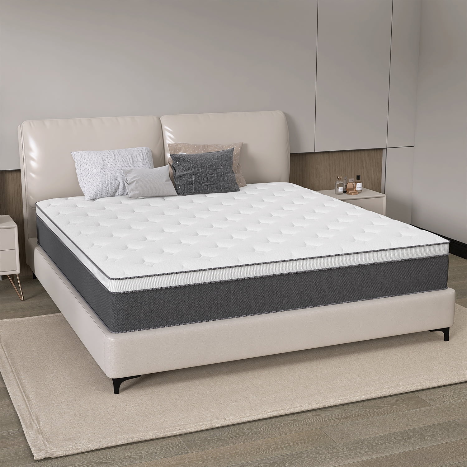 lemontalking 12" King Mattress Gel Memory Foam Spring Hybrid Mattress in a Box
