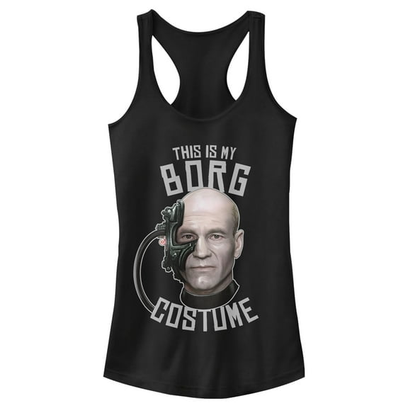 Junior's Star Trek: The Next Generation This is My Borg Costume Racerback Tank Top Black Small