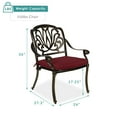 thumbnail image 5 of MEETWARM 2 Piece Patio Dining Chairs with Cushions, Outdoor All-Weather Cast Aluminum Chairs, Patio Bistro Dining Chair Set of 2 for Garden Deck Backyard, Chili Red, 5 of 7
