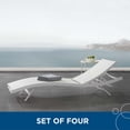 thumbnail image 2 of Lounge Chair Chaise, Set of 4, Aluminum, Metal, Steel, White, Modern Contemporary Urban Design, Outdoor Patio Balcony Cafe Bistro Garden Furniture Hotel Hospitality, 2 of 5