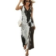 thumbnail image 2 of Cow Hide Dress Summer Street Style Bohemia Long Dresses Female Sleeveless Printed Maxi Dress, 2 of 9