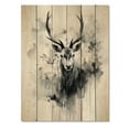 thumbnail image 3 of Designart "Sumi Art with Asian Antelopes II" Asian Print on Natural Pine Wood, 3 of 5