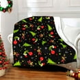 thumbnail image 3 of Merry Christmas Black Plaid Blanket Super Soft Flannel Fleece Throw Blankets Elk Snowman Tree Blanket Lightweight Cozy Warm Fuzzy Plush Blankets for Bed Sofa Living Room Home Decor Gifts, 50"x60", 3 of 7