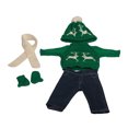 thumbnail image 1 of Ounissouiy Conjunto de ropa para muñecas de 18 pulgadas con tema navideño, suéteres rojos y blancos, pantalones, sombreros, guantes, 5 uds. Muñecas y casas de muñecas verde blanco, 1 of 6