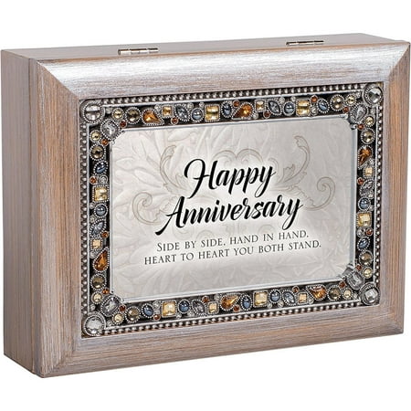 - Cottage Garden JM337GB Happy Anniversary Heart To Heart Jeweled Pewter Color Keepsake Music Box plays You Light Up My Life