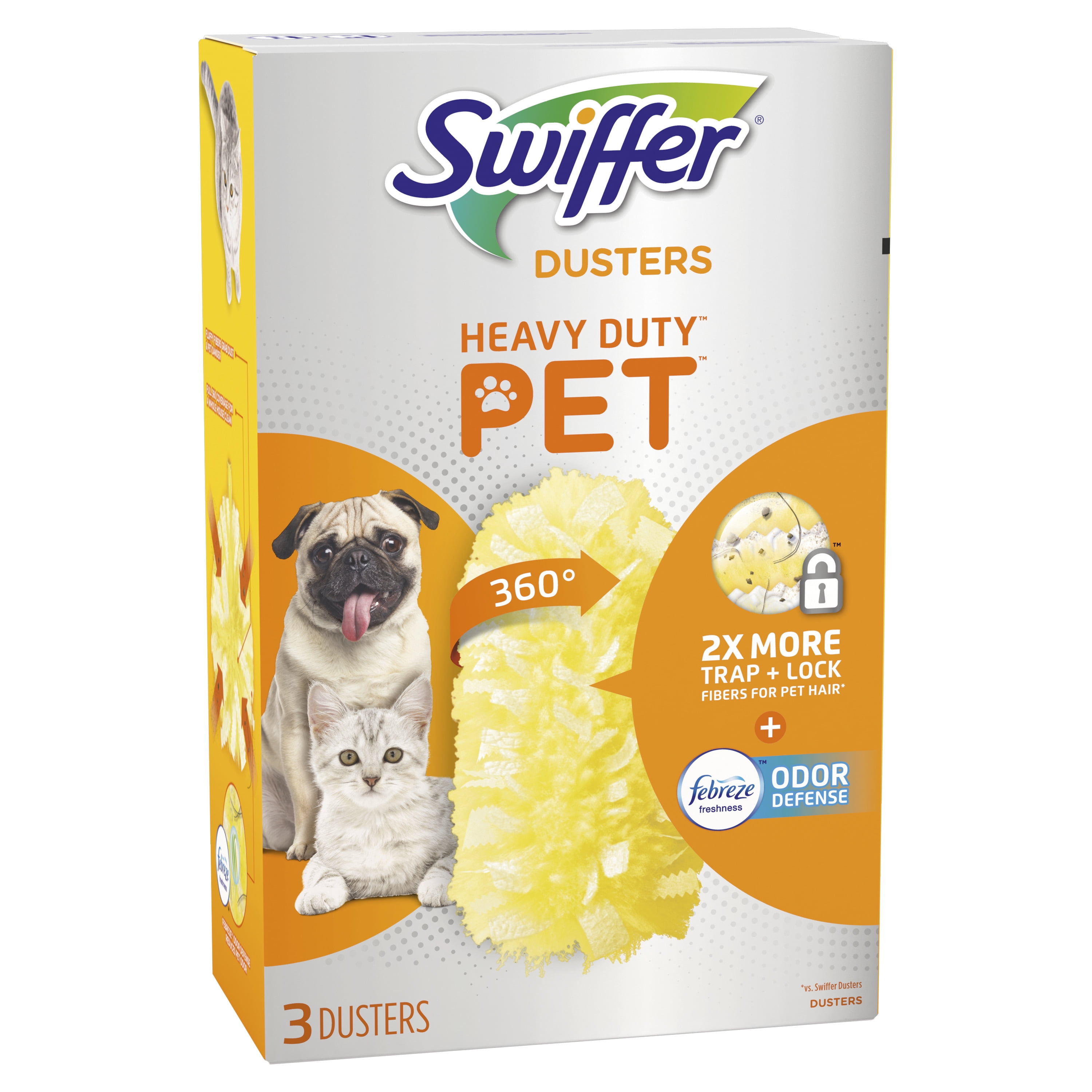 Swiffer 360 Dusters, Pet Heavy Duty Refills with Febreze Odor Defense, 3 count