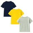 thumbnail image 2 of HILEELANG 2-7T Toddler/Little Boys Yellow/Grey/Navy Construction Trucks 100% Cotton T-Shirt 3-Pack, Size 5T, 2 of 7