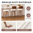 thumbnail image 5 of CRERIYO 360° Swivel Counter Height Bar Stools Set of 2, PU Leather Upholstered Bar Chairs with Bentwood Legs and Backrest for Kitchen Island, White, 5 of 8