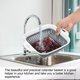 thumbnail image 5 of Cuadrado Plegable Coladores Juego 3 uds, Plegable Colador Cesta Multifuncional Cocina Fruta Vegetal Lavado Cesta Filtro Organizador-Gris, 5 of 5