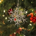 thumbnail image 5 of Christmas Snowflake Ornament for Christmas Tree Decoration Wrought Iron Three Dimensional Champagne Snowflake Christmas Tree Ornaments Christmas Decorative Pendant, 5 of 6