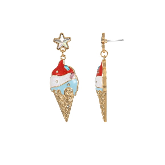 Way to Celebrate Americana Patriotic Ice Cream Cone Earrings