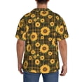 thumbnail image 3 of Sikiie Vintage Plaid Sunflower Men's Wrinkle Free Untucked Cuban Shirt Business Casual Button Down Shirts Short Sleeve ShirtMedium, 3 of 5