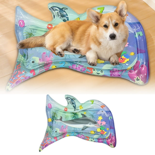 Thickened Pet Water Bed Play Mat 2025 Interactive Floating Fish Sensory Pad For Indoor Dogs Cats Summer Comfort With Inflating Tools
