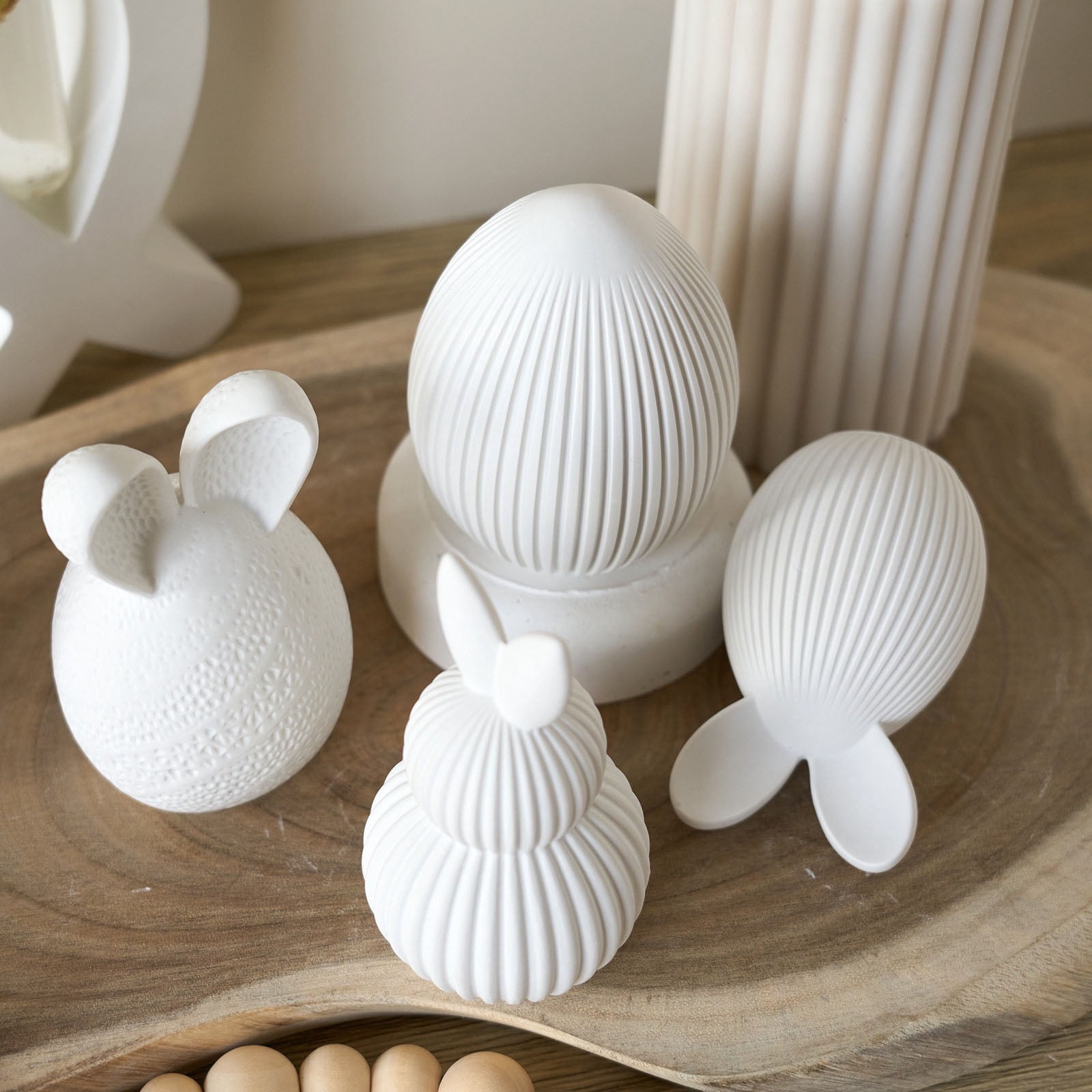 6Pcs Easter Hare Eggs Silicone for Resin Casting Soap Home Decor
