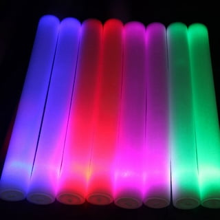 FlashingBlinkyLights White Light Up LED Foam Cheer Sticks (Set of 12)