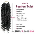 thumbnail image 2 of MORICA Passion Twist Hair 8 Packs 6 Inch Passion Twist Crochet Hair For Black Women, Crochet Pretwisted Curly Hair Passion Twists Synthetic Braiding Hair Extensions(6 Inch 8 Packs, 1B), 2 of 4