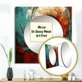 thumbnail image 3 of Designart "Majestic Motion Spiral in Red and Blue IV" abstract spirals Red Large Square Mirror - Square Bedroom Mirror Printed Wall Decor - Modern Square Printed Wall Mirror Art, 3 of 5