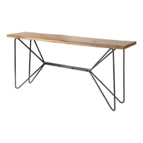 Papillion I 66L x 16W Natural Solid Wood and Iron Console Table