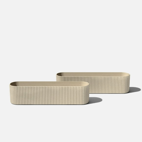 Veradek Demi Series Window Box 36" Plastic-Stone Planter - (Sand/2 Pack)