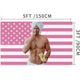 thumbnail image 2 of Glen Powell Pink Wall Tapestry American Flag - Not My First Tornado , Glen Powell Cowboy Twisters Movie US Flag, i Love Glen Powell and His Cute Dog Fan Gift Tapestries, 2 of 9