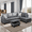 Dark Grey, variant on Sectional Couch, L Shaped Couch with Storage Ottoman, Leather Sofas for Living Room Apartment, Modern 3 Piece Sofa Set, Right Chaise, Dark Grey