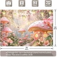thumbnail image 3 of 7x5FT Pink Mushroom House Forest Backdrop Glitter Fairy Tale Wonderland Flower Butterfly Lamp Photography Background Birthday Party Decorations Banner Supplies Photo Booth Props, 3 of 5