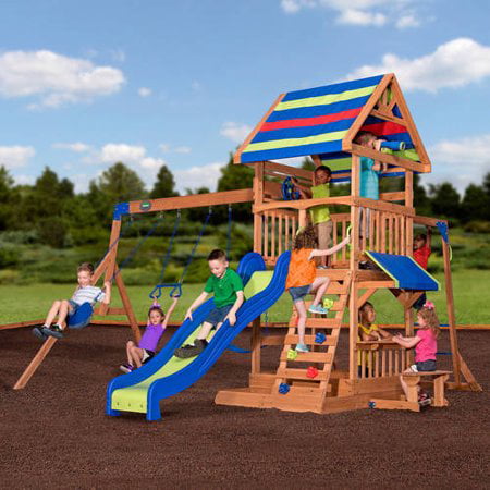 Backyard Discovery Beach Front Wooden Cedar Swing (Best Backyard Toys For Toddlers)