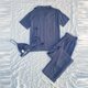 thumbnail image 4 of Cárdigan Top con botones para mujer, pantalones y pantalones con cintura elástica, trajes informales de Color sólido para el hogar Cgtredaw Gris T M para Mujer, 4 of 6