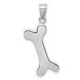 thumbnail image 3 of 14k White Gold Solid Polished Finish 3-Dimentional Dog Bone Charm Pendant, 3 of 5