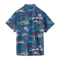 thumbnail image 5 of QHRMKOG Mens Short Sleeve Shirts Loose Fit Tropical Print Hawaiian Shirt Breathable Holiday Button Down Beach Shirt Summer Trendy Shirts Blue L, 5 of 6
