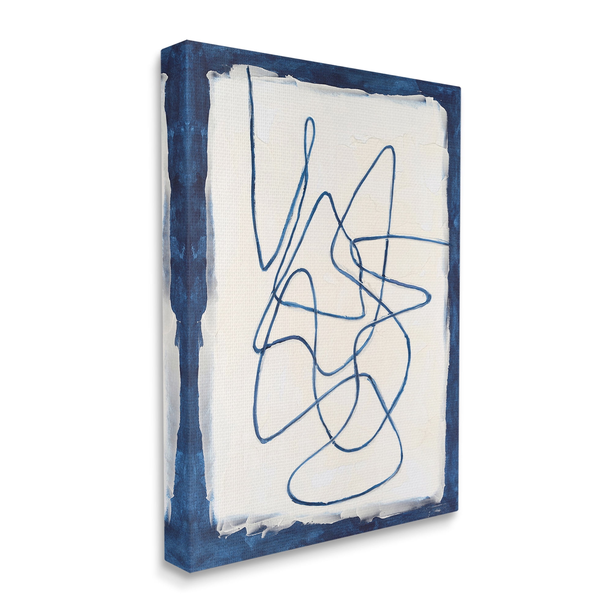 Stupell Industries Continuous Line Doodle Abstract Painting Gallery Wrapped Canvas Art Print Wall Art, 36 x 48