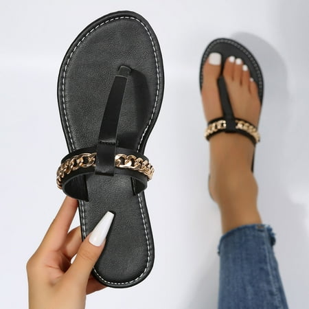 

Cathalem Saltwater Sandals for Women Flip Flops For Women Casual Bohemian Sandals Beach Shoes Thong Sandals Sandal Women Size 11 Black 7.5