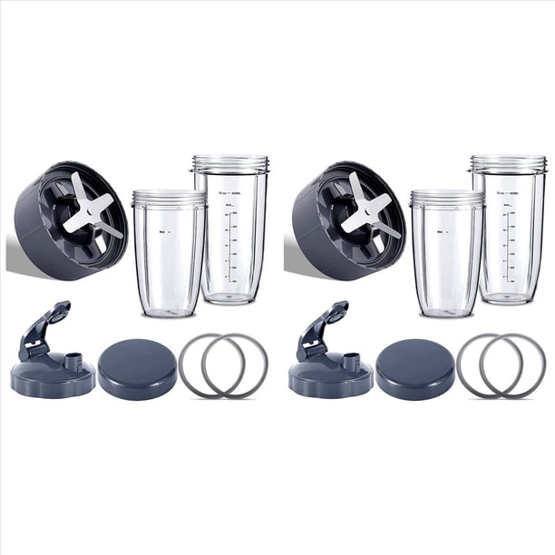 2X Piezas de Repuesto para Licuadoras para Licuadoras 600W / 900W / PRO - Cuchilla Extractora Y Tazas Enormes de 32 Onzas Y Tazas Enormes de 24 Onzas