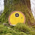 thumbnail image 6 of Weloille Miniature Gnome Door Figurines Home Wooden Garden Window Door Art Tree Sculpture Statues Ornament Outdoor Decor, 6 of 6