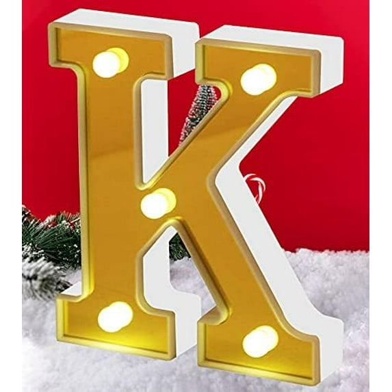 Morttic LED Marquee Letter Lights Alphabet Light Up Sign for Wedding Home Party Bar DIY Decoration - K