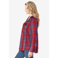 thumbnail image 2 of Woman Within Plus Size Pintucked Flannel Shirt, 2 of 6