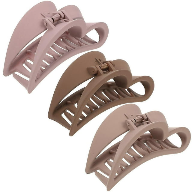 3Pcs Heart Hair Claw Clips Heart Shaped Medium Claw Clips Hair Jaw Clips Nonslip Hair Clamps